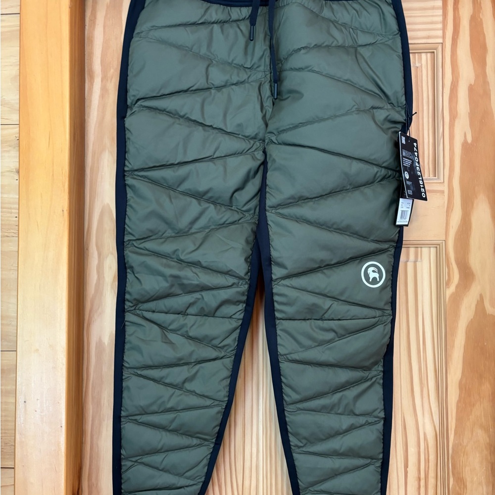 Green and Black Quilted Pants